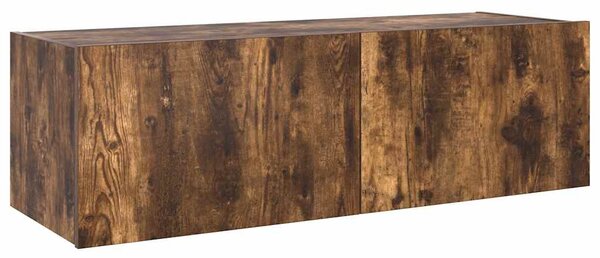 Füstös tölgy színű fali TV-szekrény LED-ekkel 100 x 35 x 31 cm