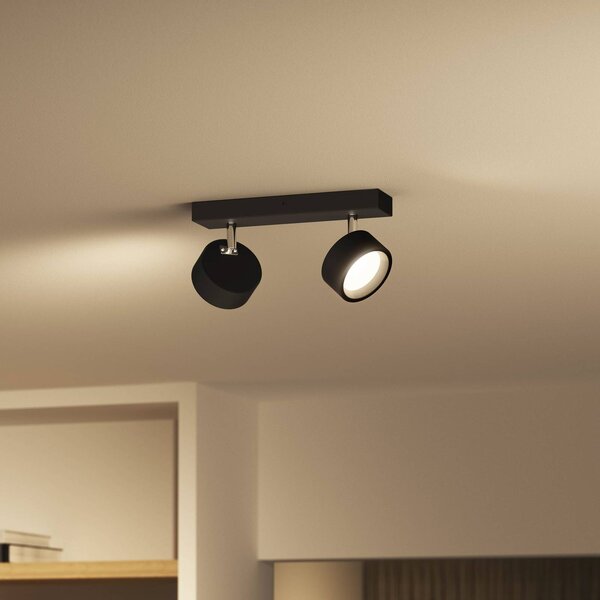 Philips Bracia LED mennyezeti spotlámpa, 2 izzós, fekete, Fekete, Nappali / Étkező, Alumínium, Modern