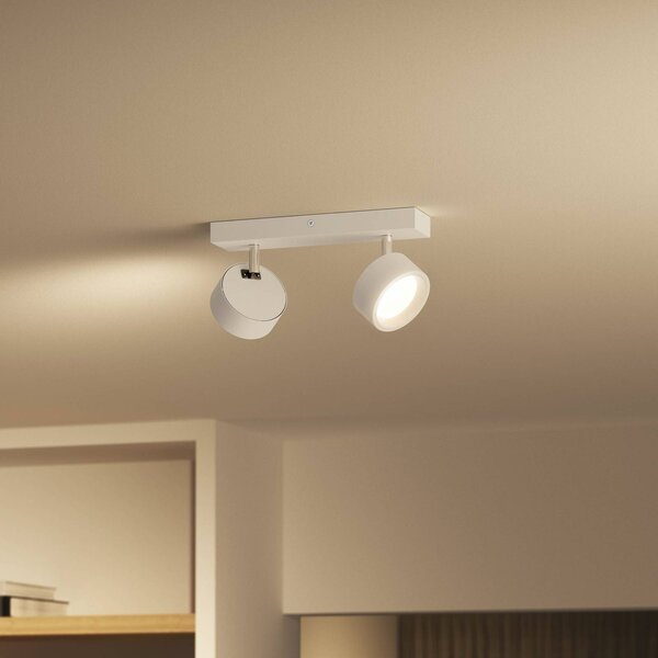 Philips Bracia LED mennyezeti spotlámpa, 2 izzós, fehér, Fehér / opál, Nappali / Étkező, Alumínium, Modern