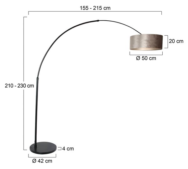 Steinhauer Íves állólámpa Sparkled Light fekete/ezüst, Fekete, Nappali / Étkező, fém, Modern