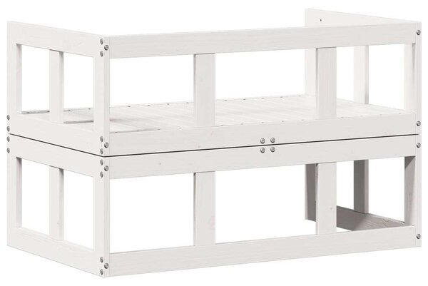 VidaXL Kihúzható Kerti Pad - Fenyőfa - Fehér - 200,5x60 cm