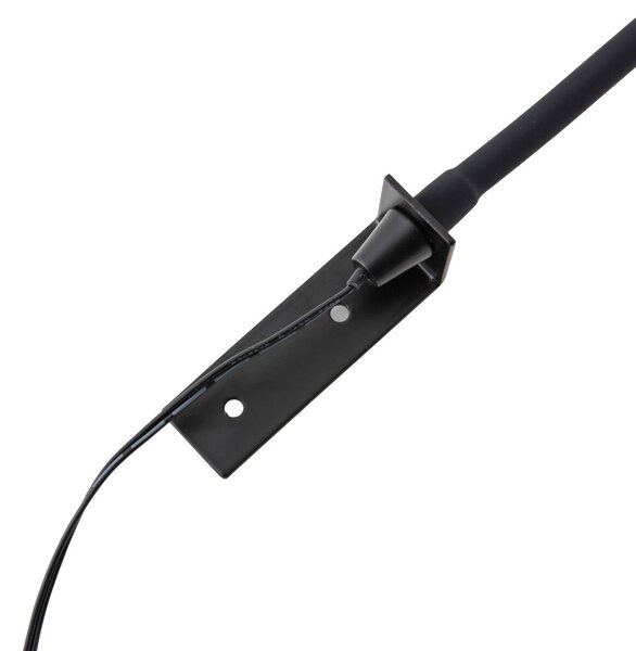 Lindby LED-es olvasólámpa Flexola, fekete, szögletes, dugós, dimmelhető, Fekete, Hálószoba, fém