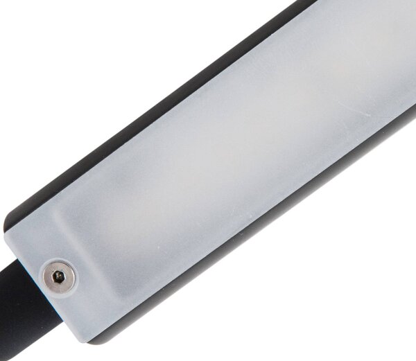 Lindby LED-es olvasólámpa Flexola, fekete, szögletes, dugós, dimmelhető, Fekete, Hálószoba, fém