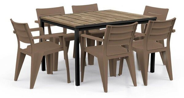 Keter Porto műanyag kerti asztal 160 cm - hamubarna