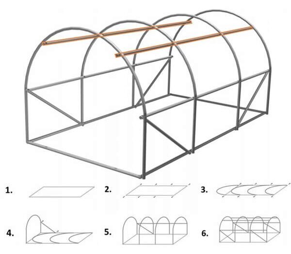 GardenLine Kerti Fóliasátor - Zöld - 3x2x2m