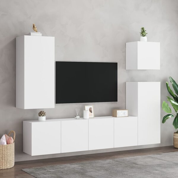 Fehér falra szerelhető TV-szekrény 80 x 30 x 41 cm