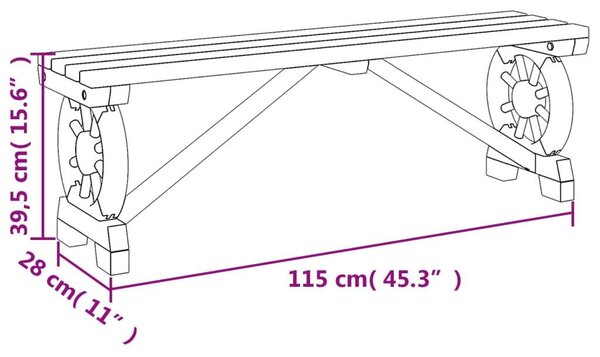 VidaXL 2 db tömör fenyőfa kerti pad
