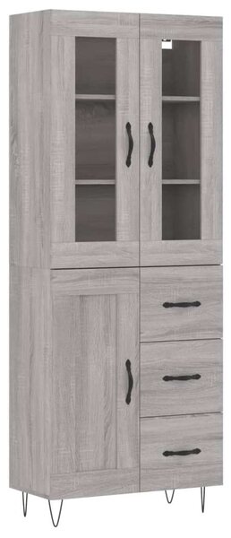 Szürke sonoma szerelt fa magasszekrény 69,5 x 34 x 180 cm