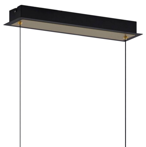 Lucande LED-es függőlámpa Pallo, 7-light, fekete/arany, üveg, dimmelhető, Fekete, Nappali / Étkező, fém, Modern