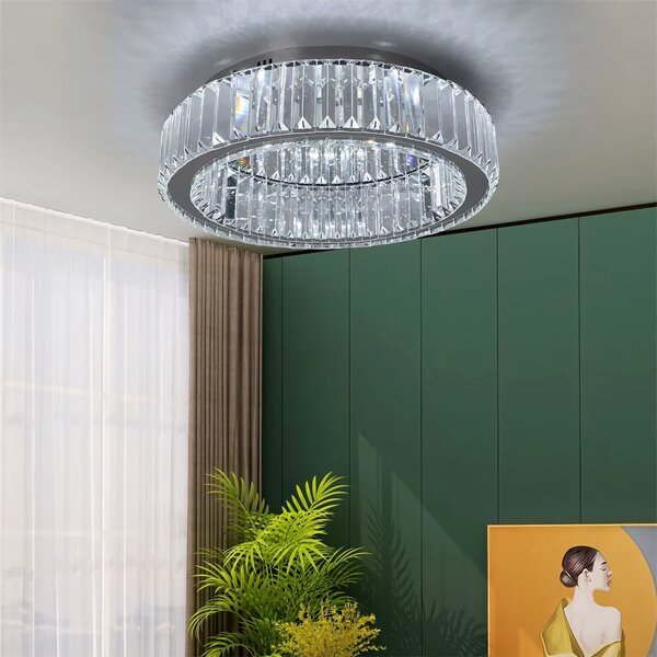 Toolight Toollight, kristály mennyezeti lámpa 40cm, 24W, 4000K, 1120lm, APP1742-C, króm, OSW-09306