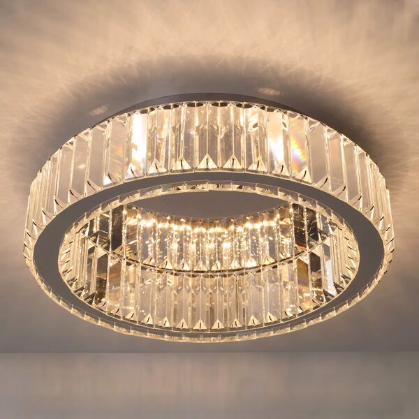 Toolight Toollight, kristály mennyezeti lámpa 40cm, 24W, 4000K, 1120lm, APP1742-C, króm, OSW-09306