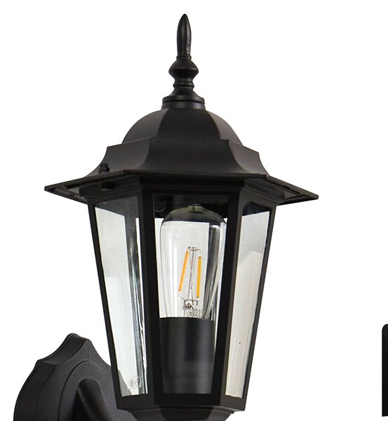 Lindby LED-es napelemes fali lámpa Sayata, fekete, alumínium, lámpás, Fekete, Alumínium, Modern
