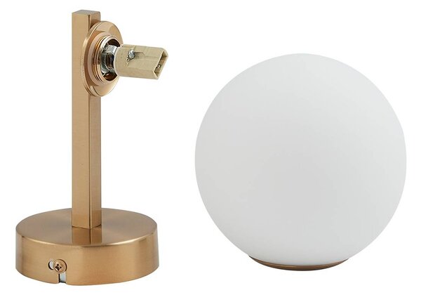 Lucande fali lámpa Bidolo, sárgaréz színű, üveg, 12 cm, IP44, dimmelhető, Sárgaréz / arany, Fürdőszoba, fém