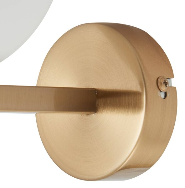 Lucande fali lámpa Bidolo, sárgaréz színű, üveg, 12 cm, IP44, dimmelhető, Sárgaréz / arany, Fürdőszoba, fém