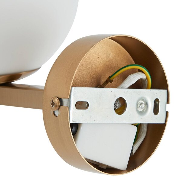 Lucande fali lámpa Bidolo, sárgaréz színű, üveg, 12 cm, IP44, dimmelhető, Sárgaréz / arany, Fürdőszoba, fém