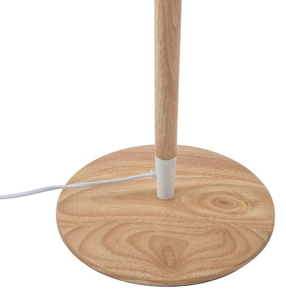 Lucande Ellorin állólámpa, fehér, fa, Ø 47,5 cm, E27, Világos fa, Nappali / Étkező, Fa, Skandináv