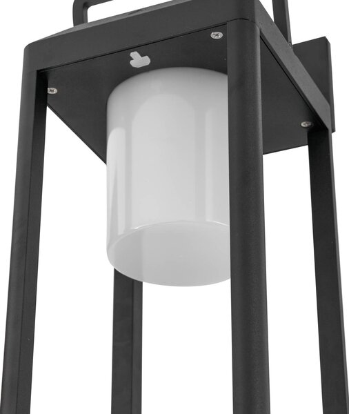 Lucande LED-es napelemes falilámpa Tilena, szögletes, fekete, alumínium, dimmelhető, Fekete, Alumínium, Modern