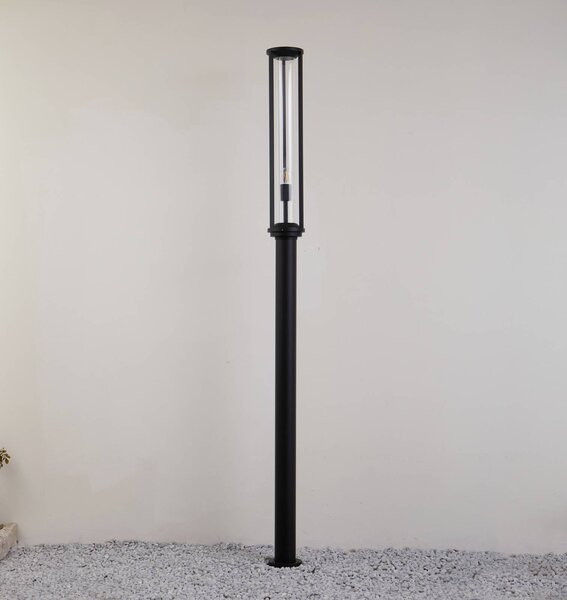 Lucande kültéri világítás Alivaro, fekete, 220 cm, E27, IP65, dimmelhető, Fekete, Alumínium, Modern