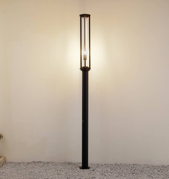 Lucande kültéri világítás Alivaro, fekete, 220 cm, E27, IP65, dimmelhető, Fekete, Alumínium, Modern