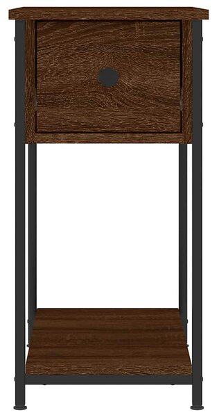 2 db barna tölgyszínű szerelt fa éjjeliszekrény 30x60x60 cm
