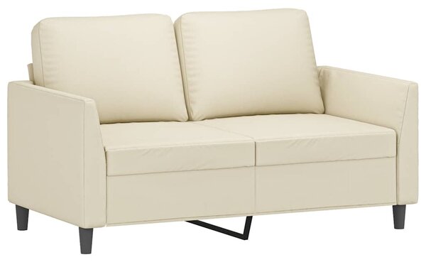 2 személyes krémszínű műbőr kanapé 120 cm