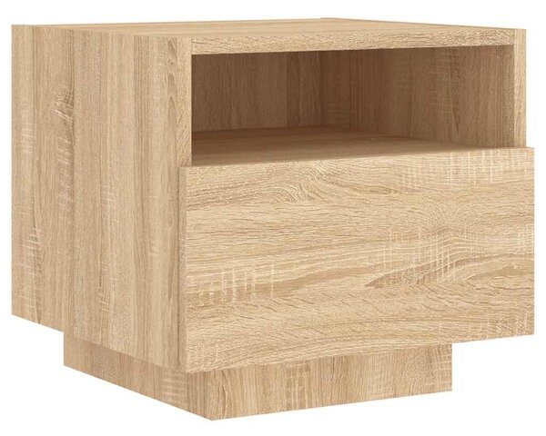 2 db sonoma tölgy színű éjjeliszekrény LED-ekkel 40x39x37 cm