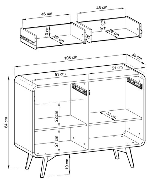 HELION K108 komód - vicenza tölgy