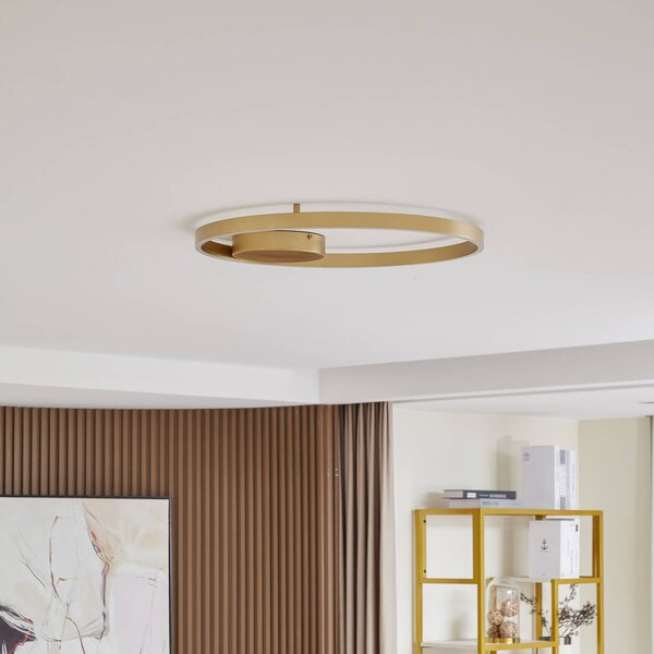 Lucande Smart LED mennyezeti lámpa Moise, arany, CCT, Tuya, dimmelhető, Sárgaréz / arany, Nappali / Étkező, Alumínium, Modern