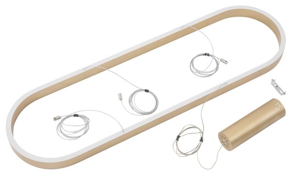 Lucande Smart LED függőlámpa Melinay, arany, CCT, Tuya, dimmelhető, Sárgaréz / arany, Nappali / Étkező, Alumínium, Modern