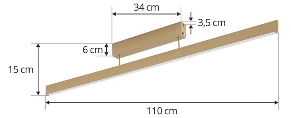 Lucande Smart LED mennyezeti lámpa Mylosh, arany, CCT, Tuya, dimmelhető, Sárgaréz / arany, Nappali / Étkező, Alumínium, Modern