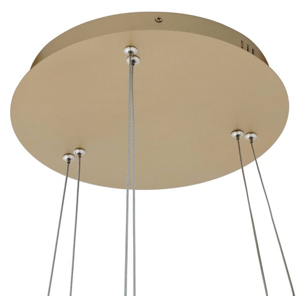 Lucande Smart LED függőlámpa Yonam, arany, 2-lámpás, Tuya, dimmelhető, Sárgaréz / arany, Nappali / Étkező, Alumínium, Modern