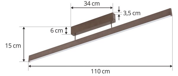 Lucande Smart LED mennyezeti lámpa Mylosh, kávé, CCT, Tuya, dimmelhető, Barna / rozsda, Nappali / Étkező, Alumínium, Modern