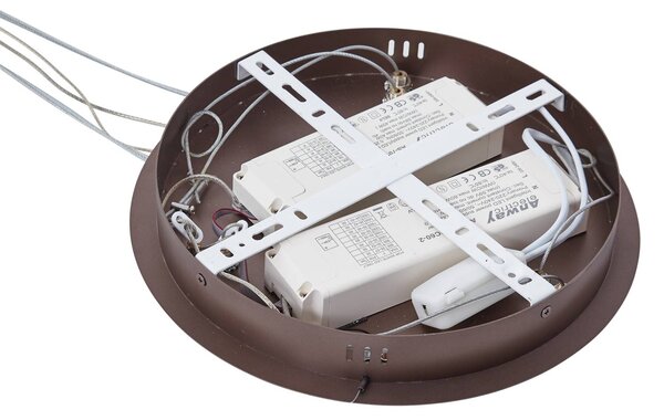 Lucande Smart LED függőlámpa Yonam, kávé, 2-lámpás, Tuya, dimmelhető, Barna / rozsda, Nappali / Étkező, Alumínium, Modern