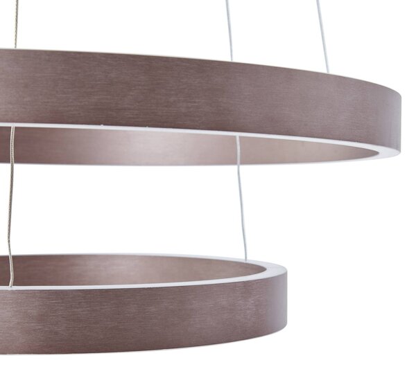 Lucande Smart LED függőlámpa Yonam, kávé, 2-lámpás, Tuya, dimmelhető, Barna / rozsda, Nappali / Étkező, Alumínium, Modern