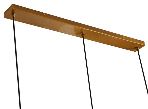 Lindby függőlámpa Drakar, Ø 22 cm, 3-as lámpa, borostyán, üveg, dimmelhető, Krém / borostyánsárga, Nappali / Étkező, Üveg, Vintage