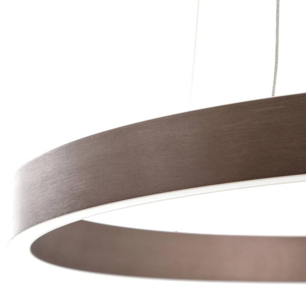 Lucande Smart LED függőlámpa Yonam, kávé, 1-fényű, Tuya, dimmelhető, Barna / rozsda, Nappali / Étkező, Alumínium, Modern