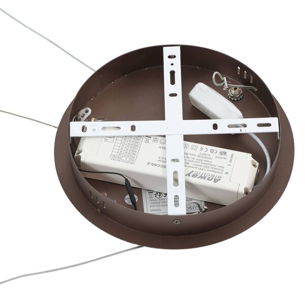 Lucande Smart LED függőlámpa Yonam, kávé, 1-fényű, Tuya, dimmelhető, Barna / rozsda, Nappali / Étkező, Alumínium, Modern