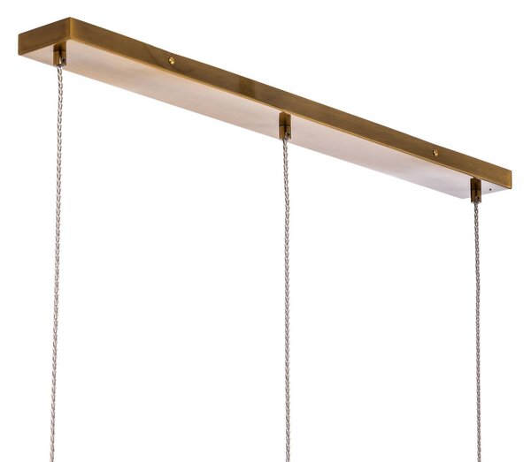 Lindby függőlámpa Drakar, 3-lámpás, borostyán, üveg, Ø 19,5 cm, dimmelhető, Krém / borostyánsárga, Nappali / Étkező, Üveg, Vintage