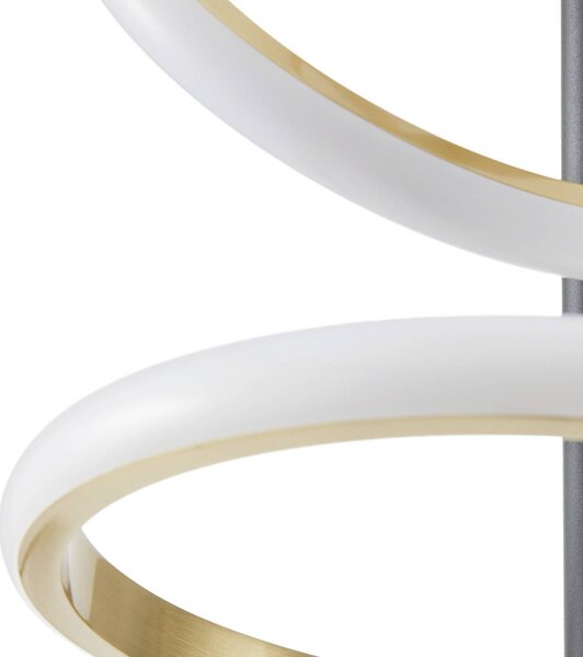 Lucande LED állólámpa Madu, fekete, fém, 160 cm, fényerőszabályzóval,, dimmelhető, Fekete, Nappali / Étkező, fém, Modern