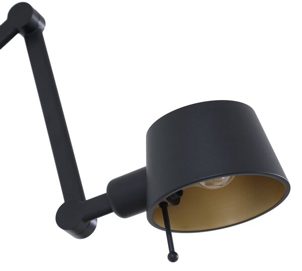 Lucande fali lámpa Silka, fekete, fém, 9,5 cm magas, dimmelhető, Fekete, Nappali / Étkező, fém, Modern