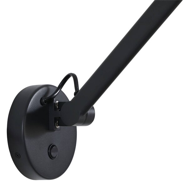 Lucande fali lámpa Silka, fekete, fém, 9,5 cm magas, dimmelhető, Fekete, Nappali / Étkező, fém, Modern