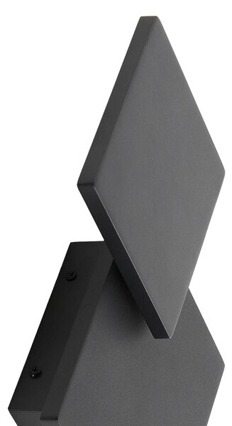 Lucande LED-es fali lámpa Elrik, fekete, 27 cm magas, fém, Fekete, Folyosó, fém, Modern