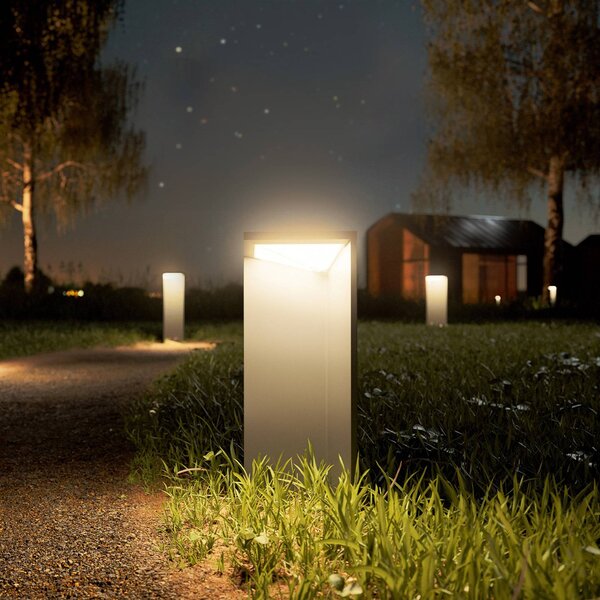 Sigor LED-es újratölthető napelemes lámpa Nusolar antracit, magasság 34cm, dimmelhető, Alu / szürke / cink, Alumínium, Modern