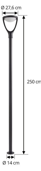 Lucande Filor LED kültéri világítás, fekete, alumínium, 250 cm, Fekete, Alumínium, Modern