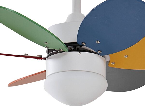 Lindby mennyezeti ventilátor világítással Litur, csendes, Ø 77 cm, E27, Fehér / opál, Gyermekszoba, fém, Modern