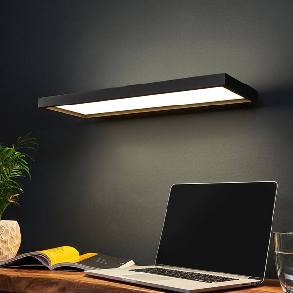 Arcchio LED irodai fali világítás Rick, fekete, fehér, dimmelhető, Fekete, Dolgozószoba / Iroda, Műanyag, Modern