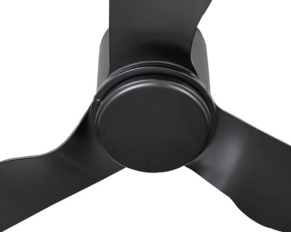 Lindby Aulo mennyezeti ventilátor, fekete, DC, csendes, Ø 123 cm, Fekete, Nappali / Étkező, fém, Modern