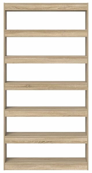 Könyvespolc 6 szintes 100 x 30 x 198 cm Szerelt Fa Sonoma tölgy