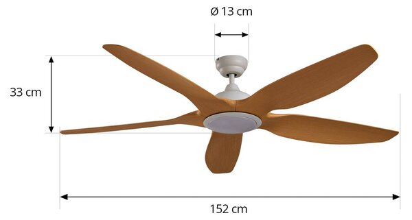 Lucande LED mennyezeti ventilátor Omendo, fehér, DC, csendes, CCT, dimmelhető, Fehér / opál, Nappali / Étkező, fém, Modern
