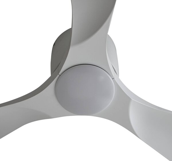 Lucande Smart LED mennyezeti ventilátor Moneno, fehér, DC, Tuya, dimmelhető, Fehér / opál, Nappali / Étkező, fém, Modern